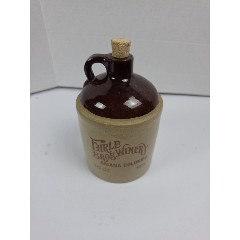 Ehrle Bros. Winery Crock Jug Amana Colonies 4/5 QT. 1974
